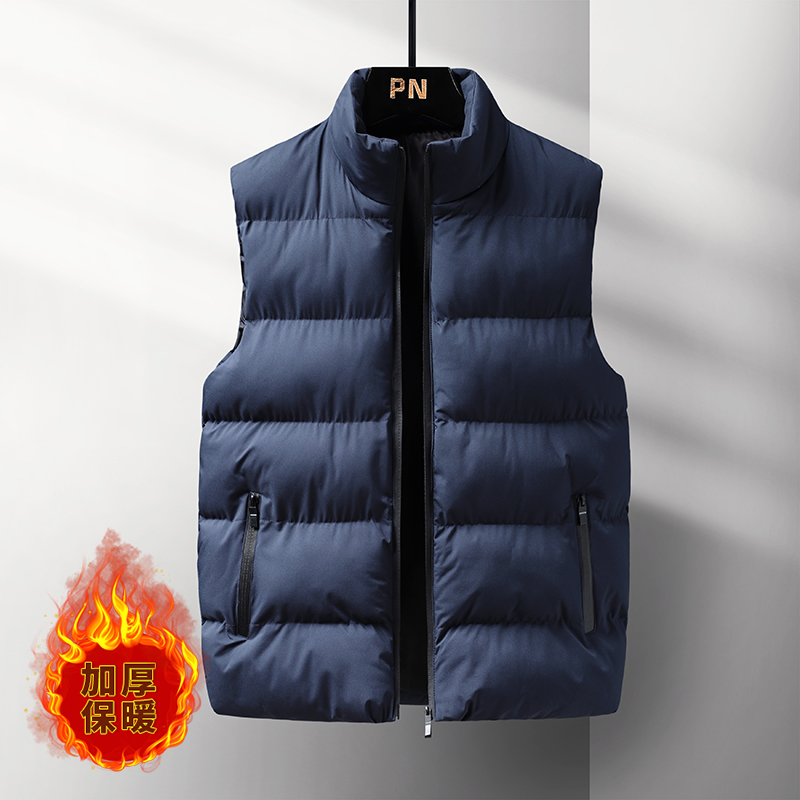 Padded Vest Gilet - 남성용 겨울 두꺼운 패딩 조끼 스탠드