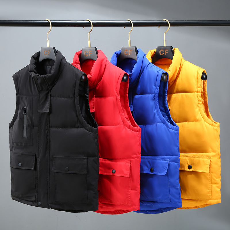 Padded Vest Gilet - 남성 작업복 패딩 조끼 스탠드 칼라