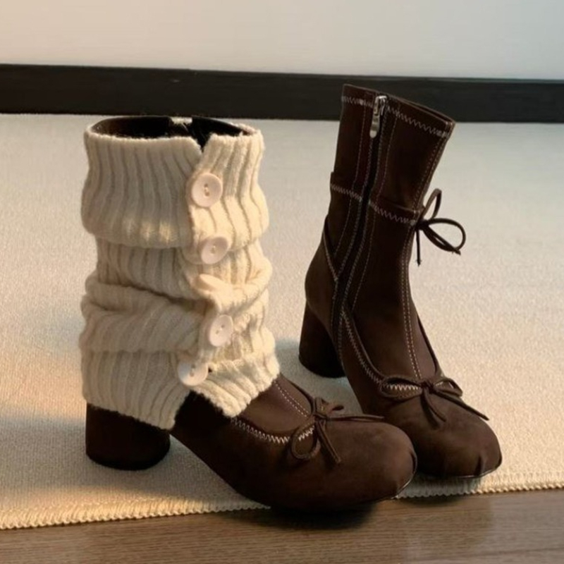 Winter Clothing For Women - 리본 하이힐 여성 부츠 신상 메리제인