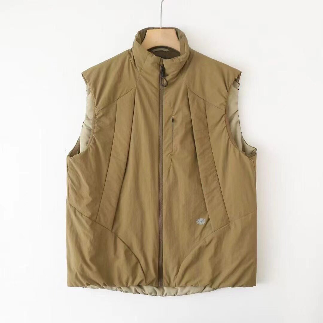 Padded Vest Gilet - 아메리칸 레트로 테크웨어 스탠드 칼라 지퍼