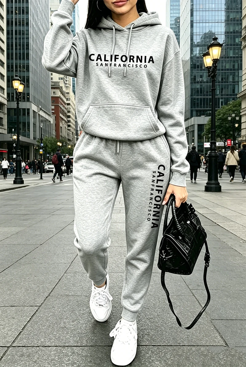 Winter Clothing For Women - 고품질 여성 트레이닝복 프린팅 캐주얼 후드티