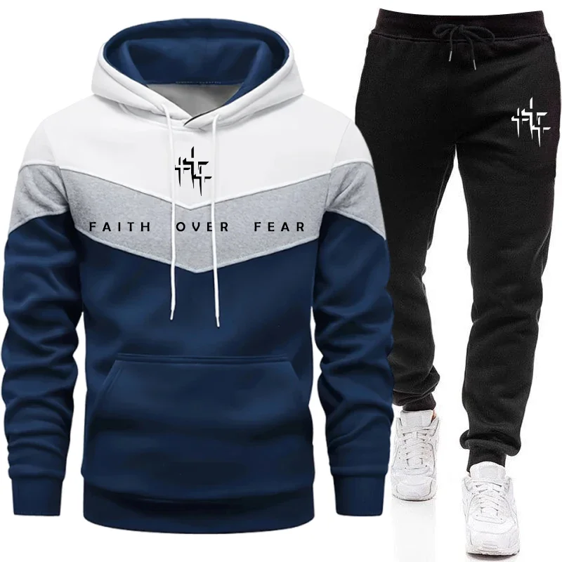 Faith Over Fear 남성용 트랙수트 후드 티셔 - Winter Clothing Fashion 리뷰 및 가격