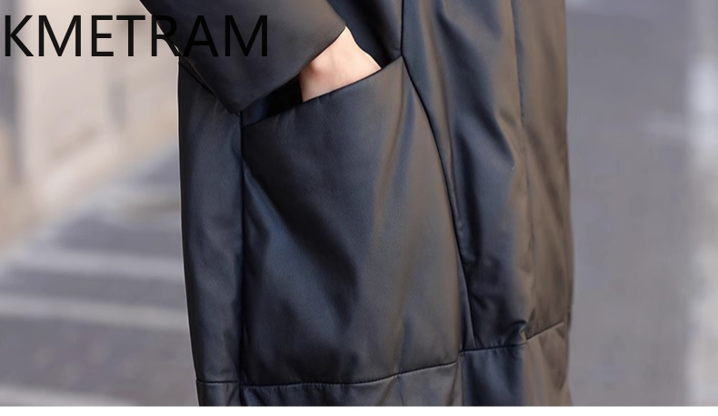 100% 양피 퍼퍼 자켓 여성 중간 길이 정품 가죽 다 - Puffer Jacket Women Down 리뷰 및 가격