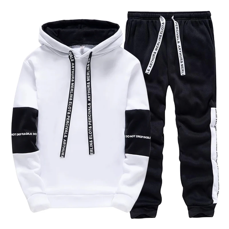 남성용 트랙수트 캐주얼 후드 스웨트셔츠 야외 스포츠 조 - Winter Clothing Fashion 리뷰 및 가격