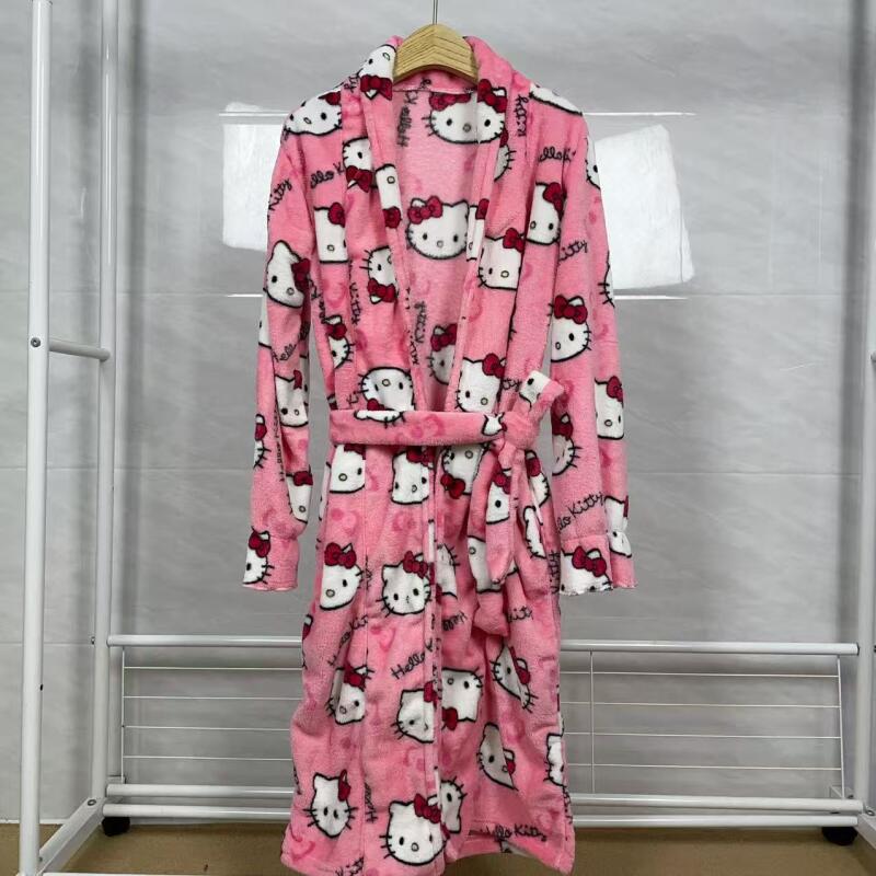 나이트 가운 헬로 키티 새로운 가을 겨울 따뜻한 중간  - Winter Clothing Deals 리뷰 및 가격