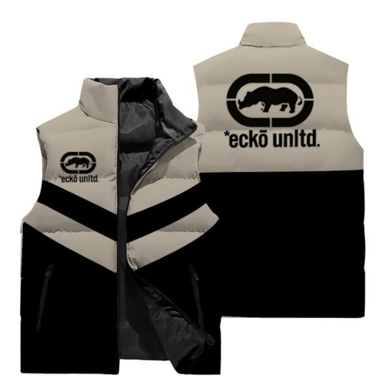 뉴 맨 라이노 로고 레오파드 프린트 패딩 베스트 패치워 - Padded Vest Gilet 리뷰 및 가격