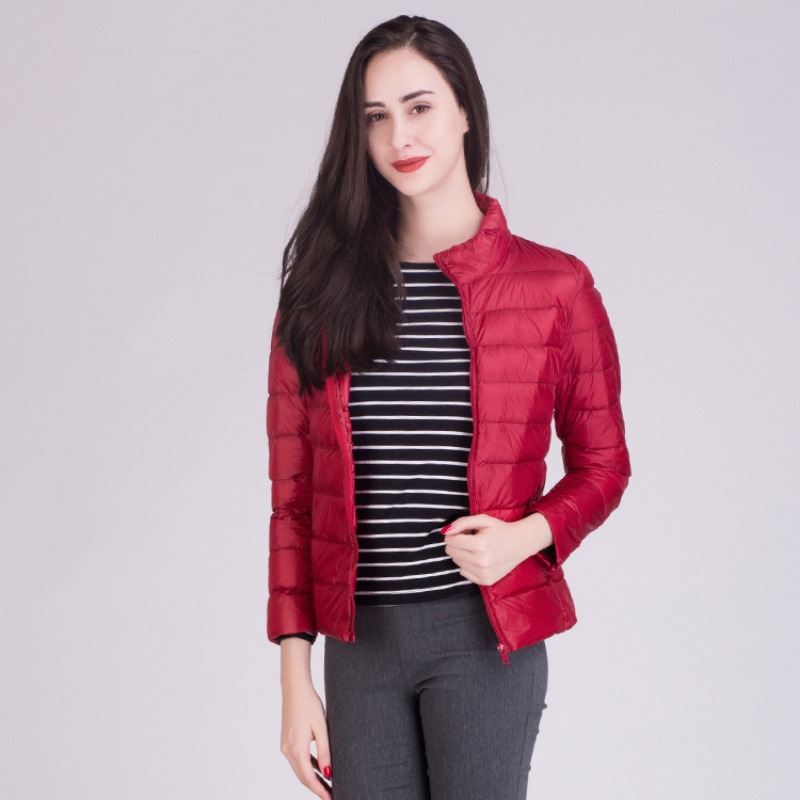 여성용 초경량 포장 가능한 퍼퍼 코트, 스탠드 칼라,  - Puffer Jacket Women Down 리뷰 및 가격
