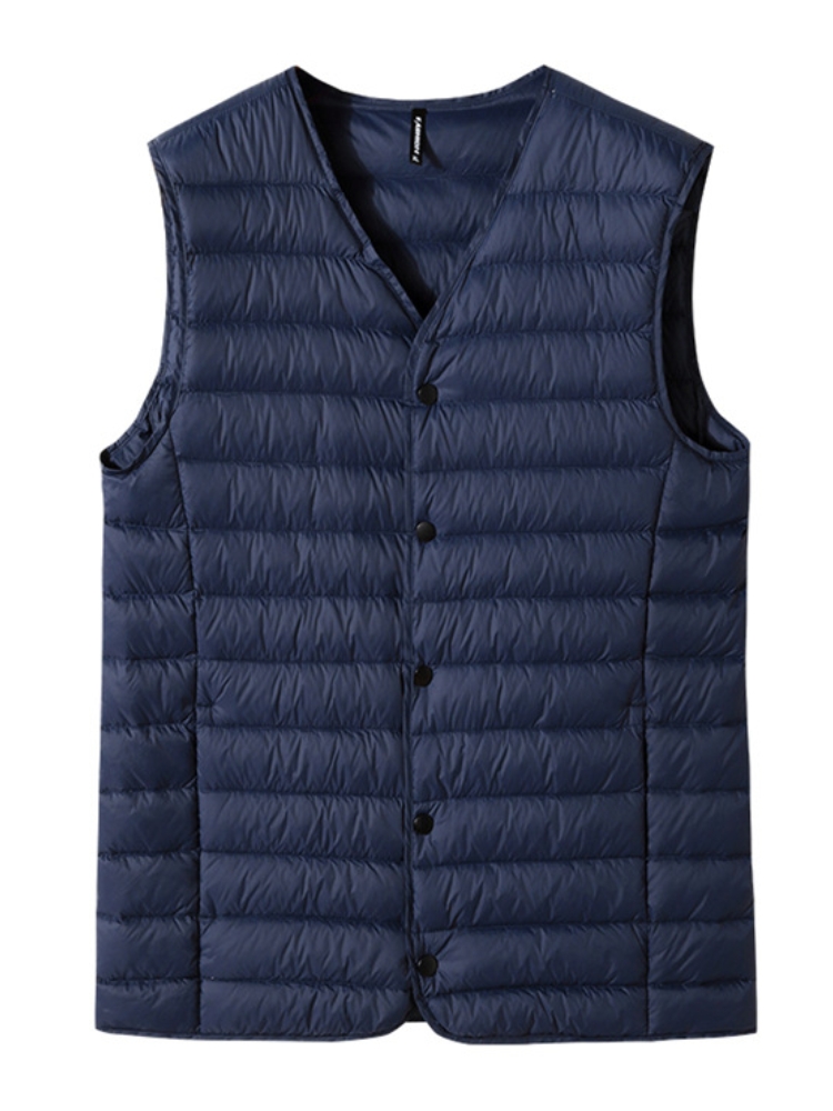 2023 새로운 겨울 v 넥 남성 조끼 80% 화이트  - Padded Vest Gilet 리뷰 및 가격