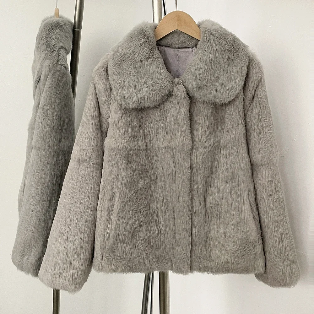 2025 신상 숏 내추럴 래빗 퍼 재킷 가을 겨울 여성 - Winter Clothing Store 리뷰 및 가격
