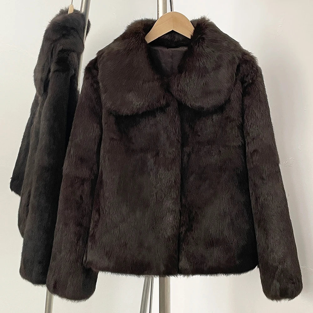 2025 신상 숏 내추럴 래빗 퍼 재킷 가을 겨울 여성 - Winter Clothing Store 리뷰 및 가격