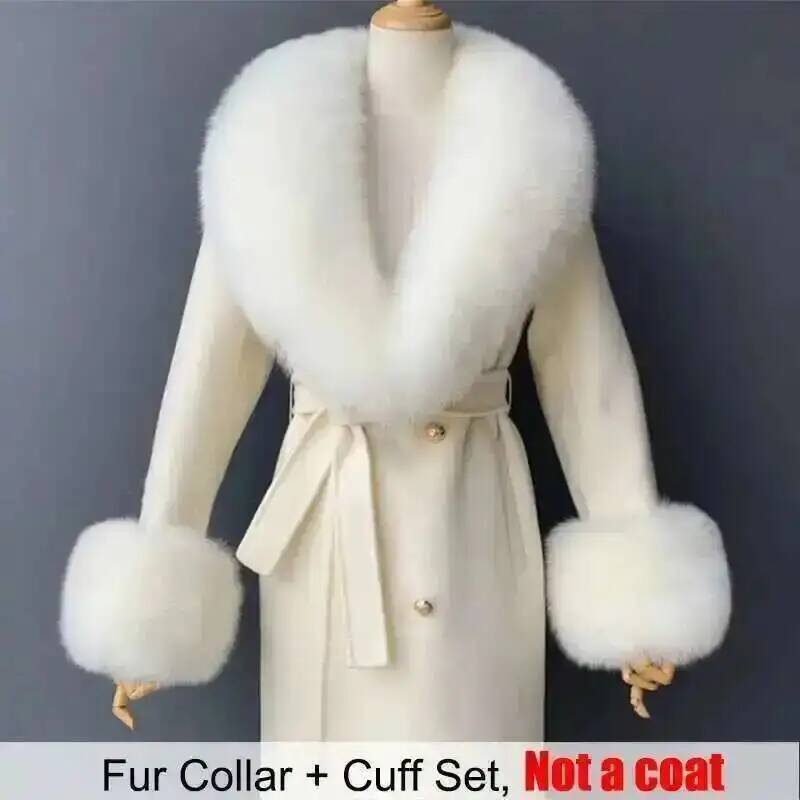 리얼 모피 칼라와 커프스 세트 겨울 코트 액세서리 여성 - Winter Clothing Deals 리뷰 및 가격