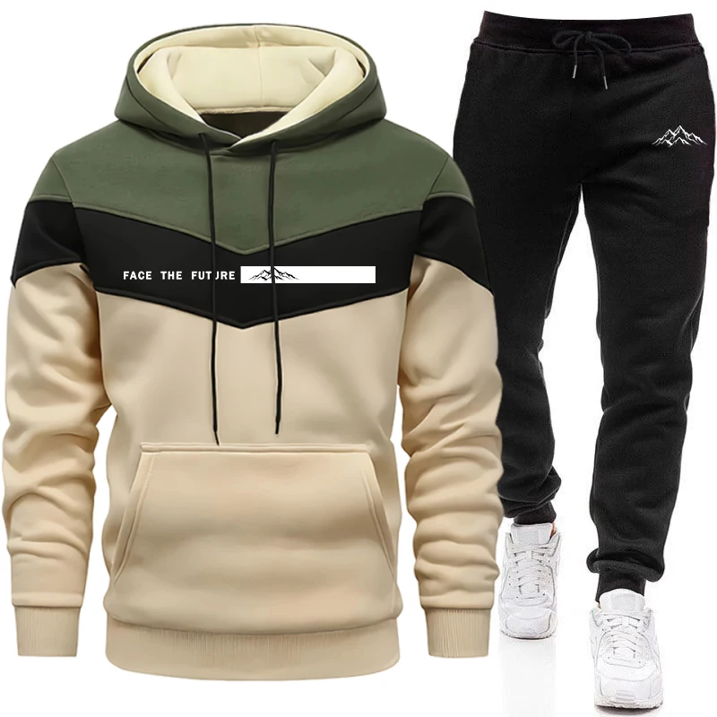 트랙슈트 남성 패션 캐주얼 후드 스웨트셔츠 야외 스포츠 - Winter Clothing Fashion 리뷰 및 가격