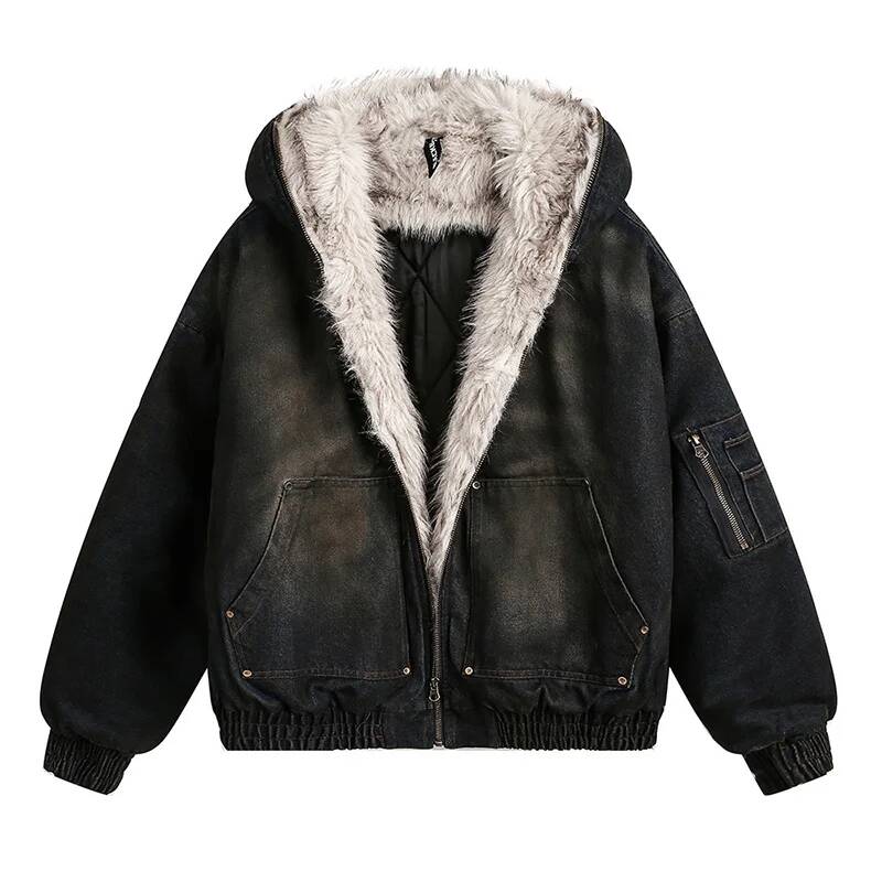 남성 패딩 재킷 새로운 패션 데님 플리스 후드 디자인  - Winter Clothing Taiwan 리뷰 및 가격