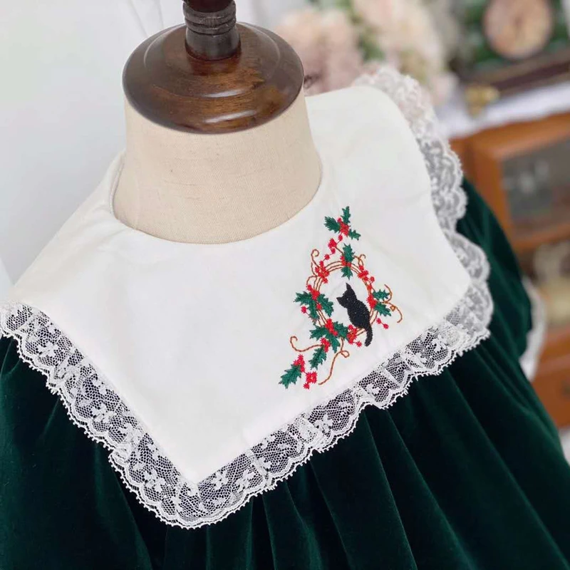 겨울 스페인어 어린이 원피스 레트로 벨벳 소녀 원피스, - Winter Clothing In Spanish 리뷰 및 가격